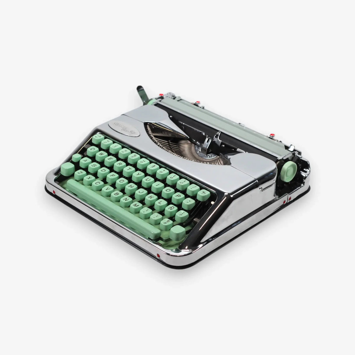 Hermes Baby Chrome-Plated, Vintage Manual Typewriter, Refurbished El Granero Typewriter.Company
