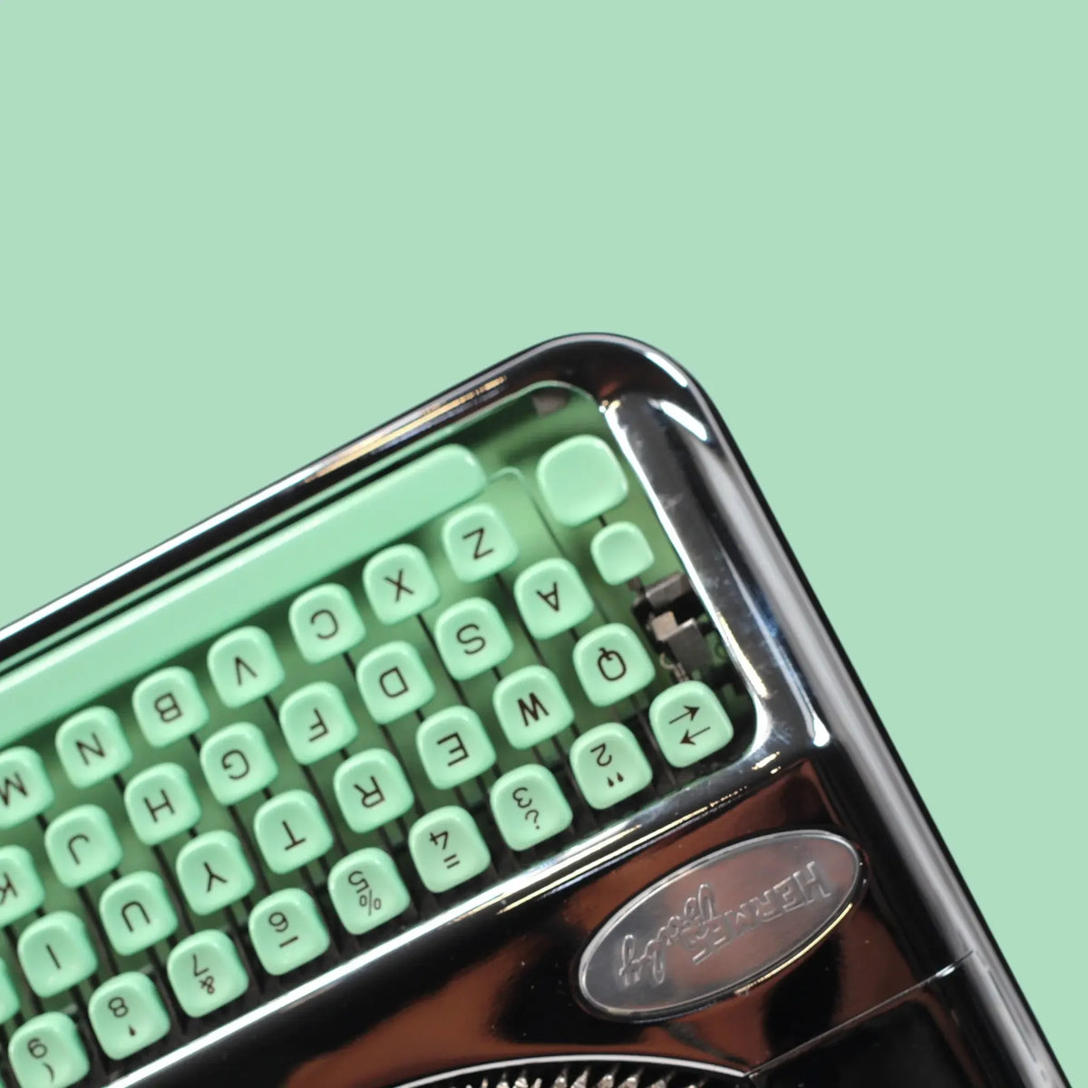 Hermes Baby , Chrome-Plated, Vintage Manual Typewriter, Refurbished El Granero Typewriter.Company