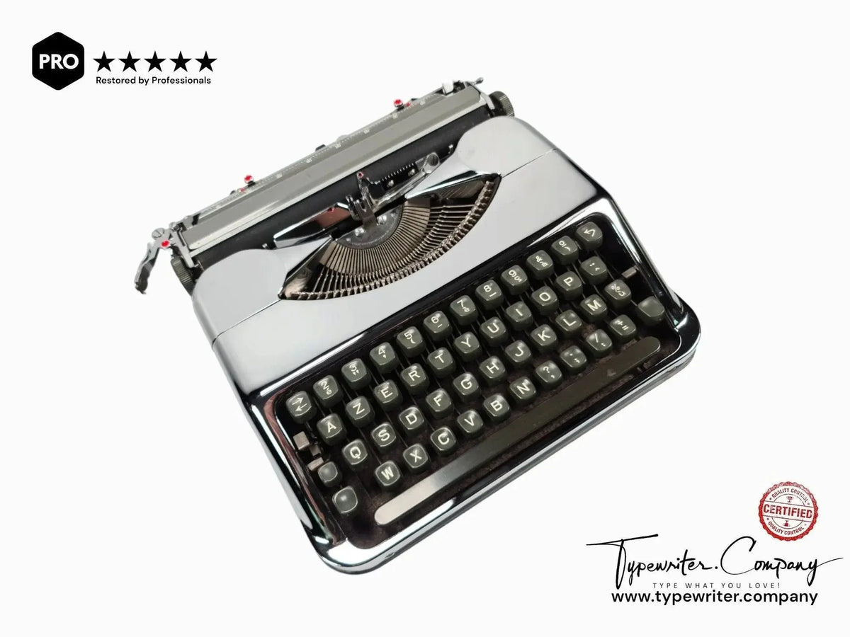Limited Edition Hermes Baby Chrome-Plated, Manual Typewriter, Restored - ElGranero Typewriter.Company