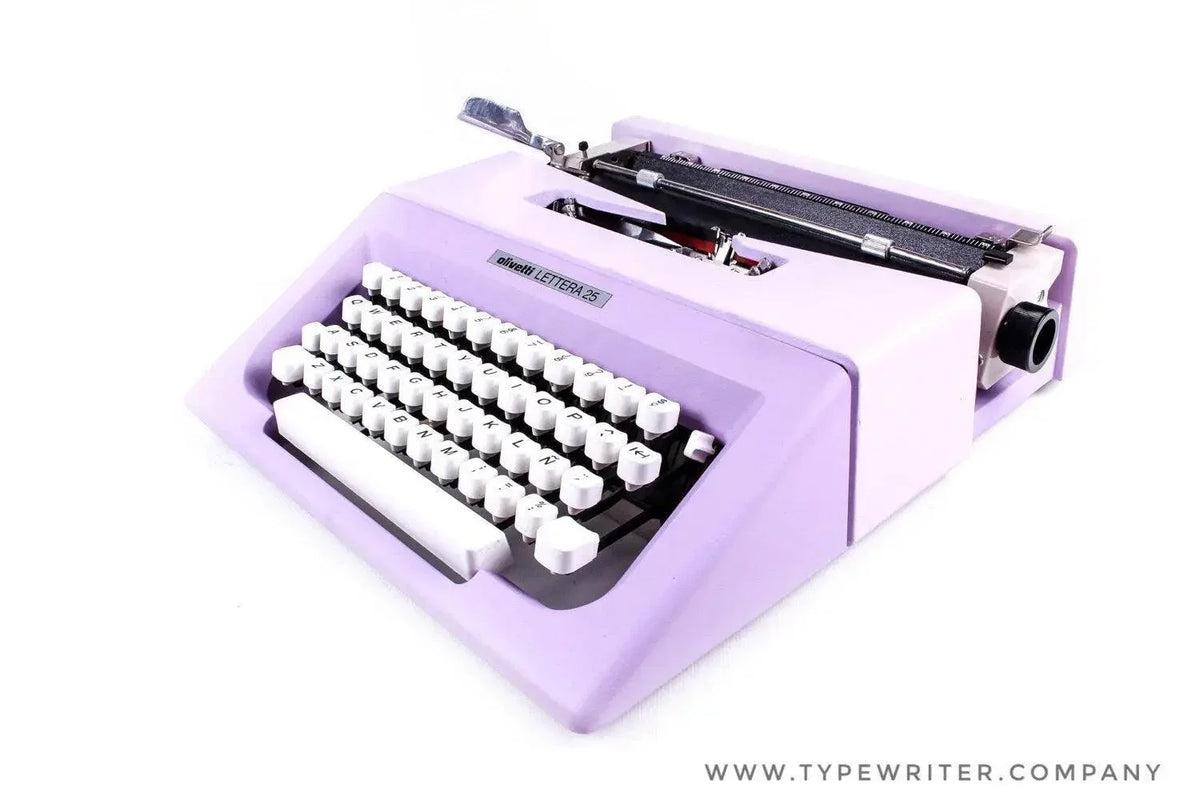 Olivetti Lettera 25 Lilac, Vintage Manual Typewriter, Refurbished - ElGranero Typewriter.Company