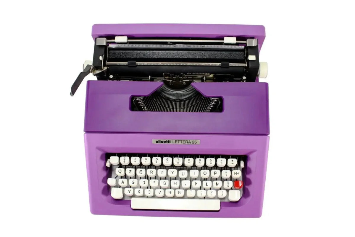 Olivetti Lettera 25 Violet, Vintage Manual Typewriter, Refurbished - ElGranero Typewriter.Company