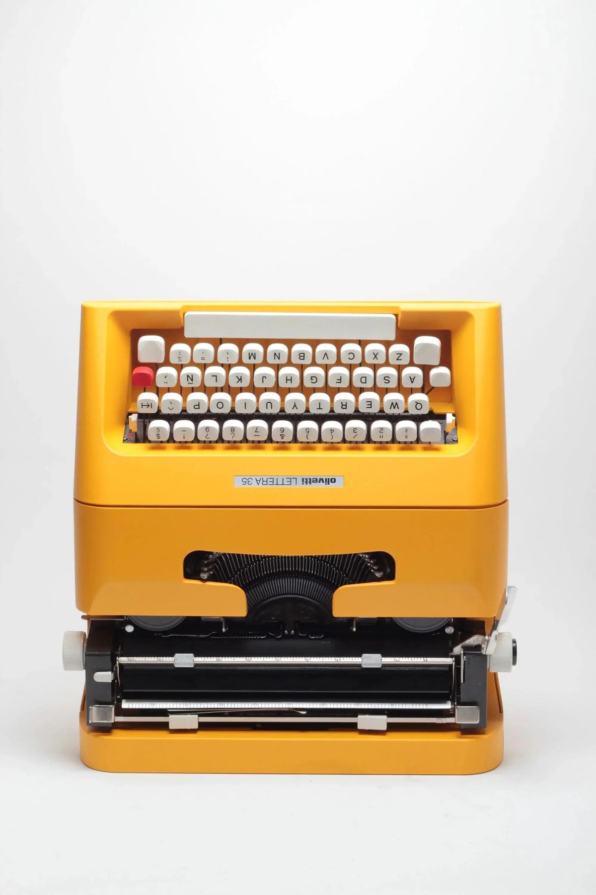 Iconic Olivetti Lettera 35 Yellow Vintage, Manual Typewriter, Restored - ElGranero Typewriter.Company