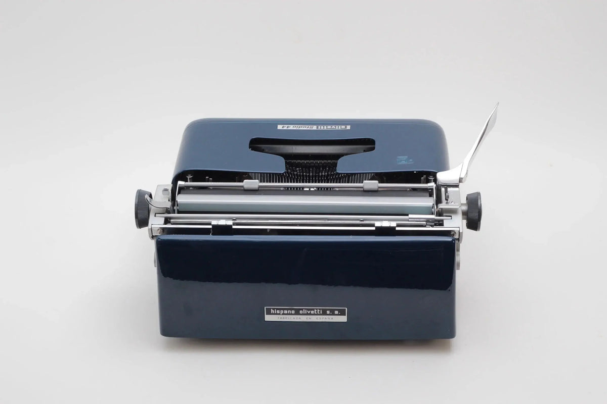 Olivetti Studio 44 Machine à écrire vintage bleu marine, restaurée - ElGranero Typewriter.Company