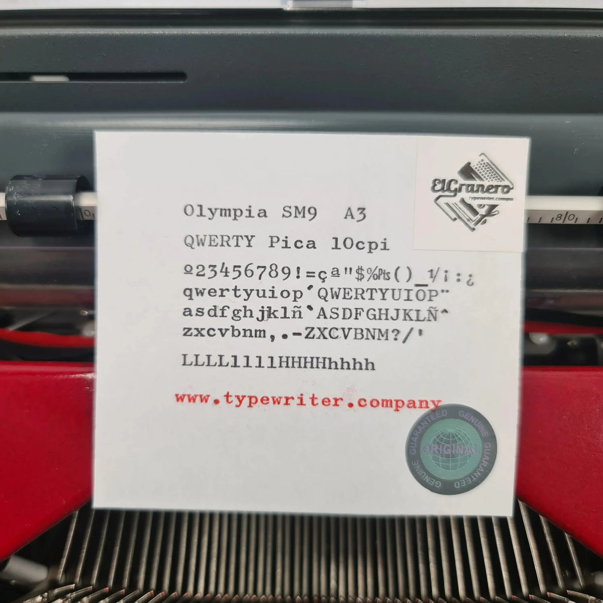 SOLD! Olympia SM9 Typewriter A3, Burgundy, QWERTY Keyboard, Refurbished - ElGranero Typewriter.Company