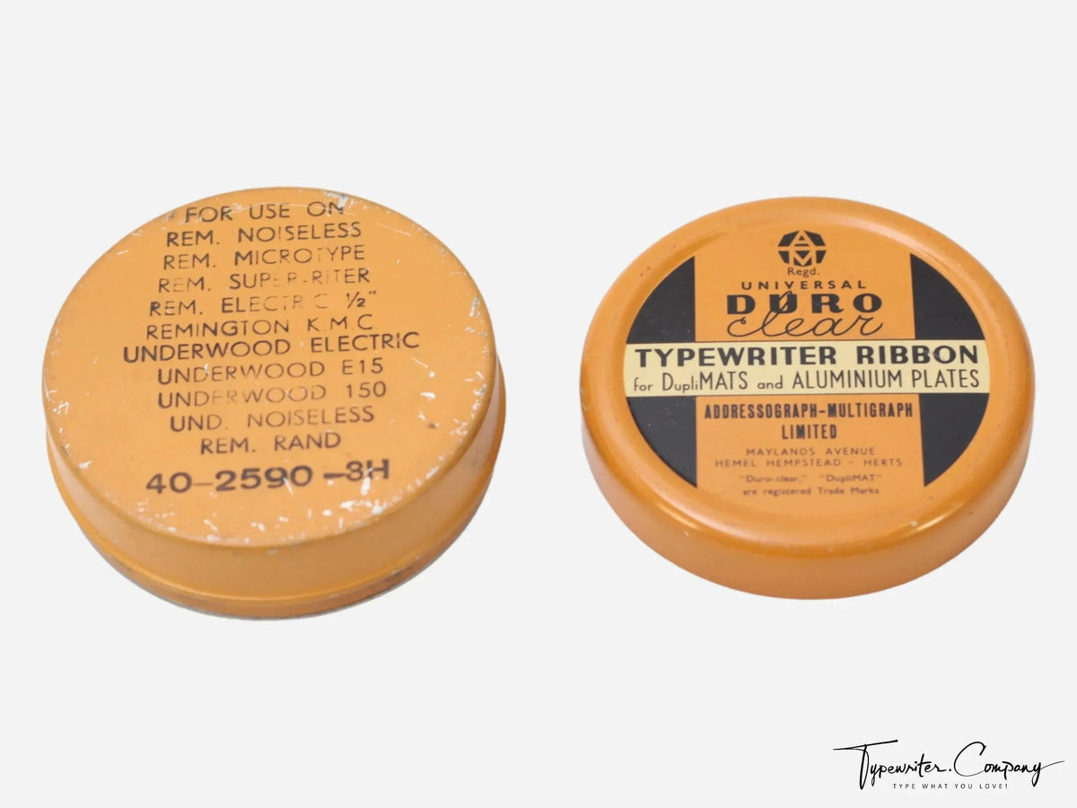 Duro Typewriter Ink Ribbon Tin w/o Spools- Remington, Underwood, etc. - ElGranero Typewriter.Company