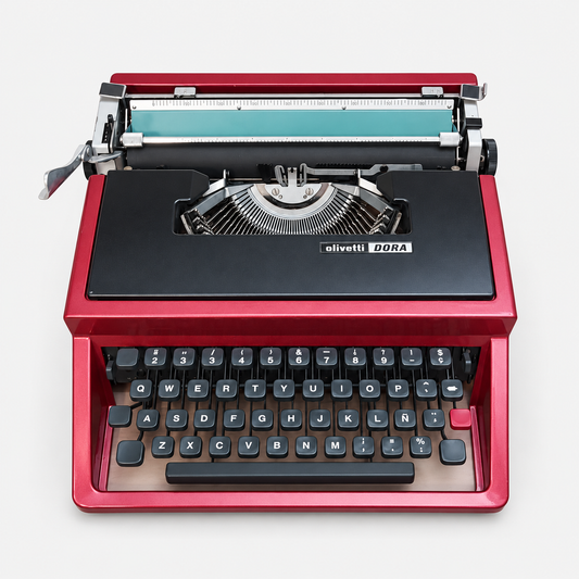 Olivetti Dora Burgundy Red – Vintage Manual Typewriter, Serviced