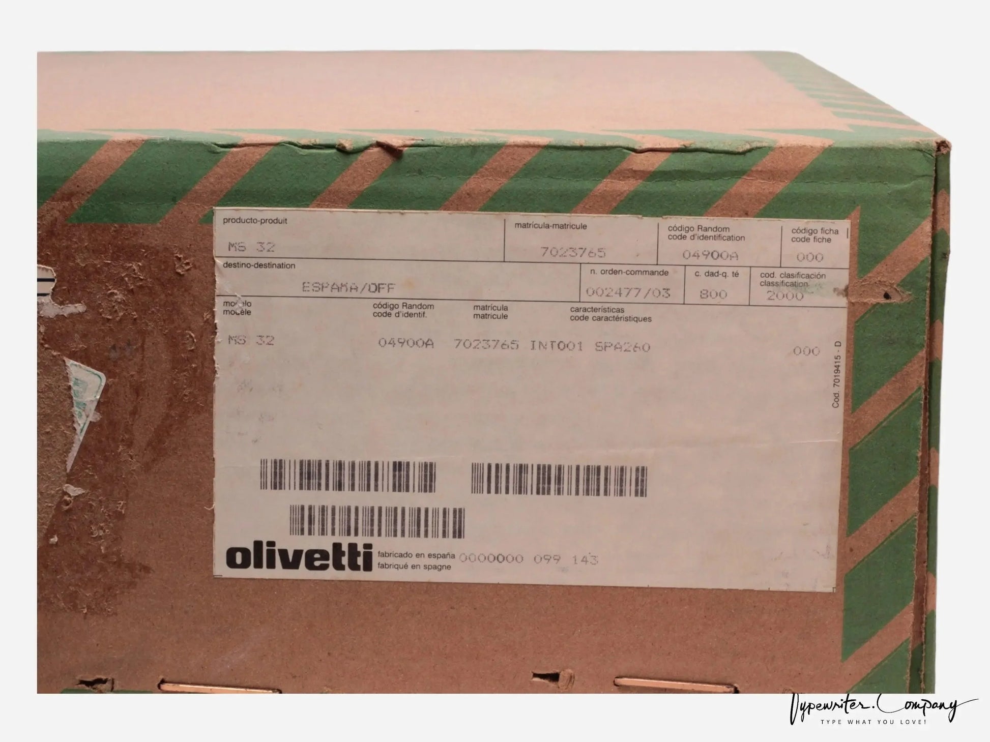 Extremely Rare Never Unboxed New Olivetti Lettera 32 - ElGranero Typewriter.Company
