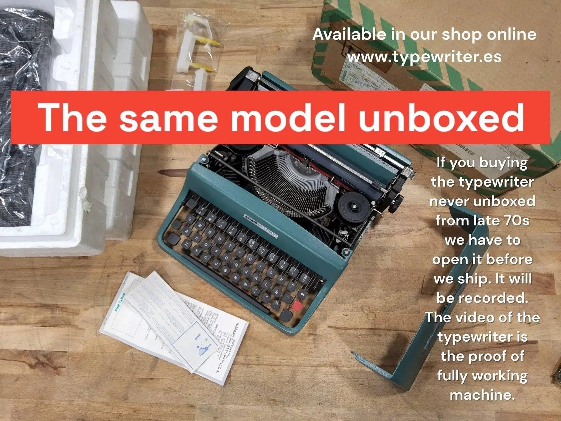 Extremely Rare Never Unboxed New Olivetti Lettera 32 - ElGranero Typewriter.Company