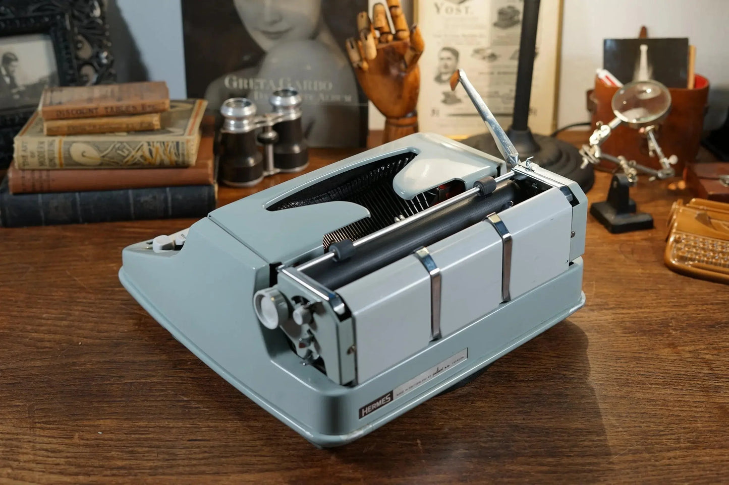 SOLD! Hermes Media 3 Typewriter 13cpi Elite Techno, Antique, Maths / Physics / Greek - ElGranero Typewriter.Company