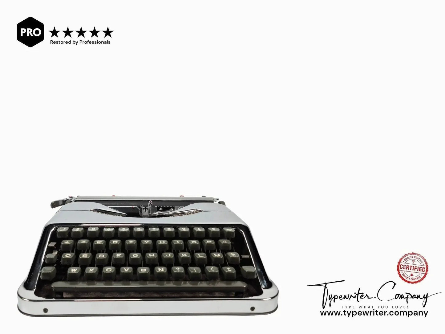 Limited Edition Hermes Baby Chrome-Plated, Manual Typewriter, Restored - ElGranero Typewriter.Company