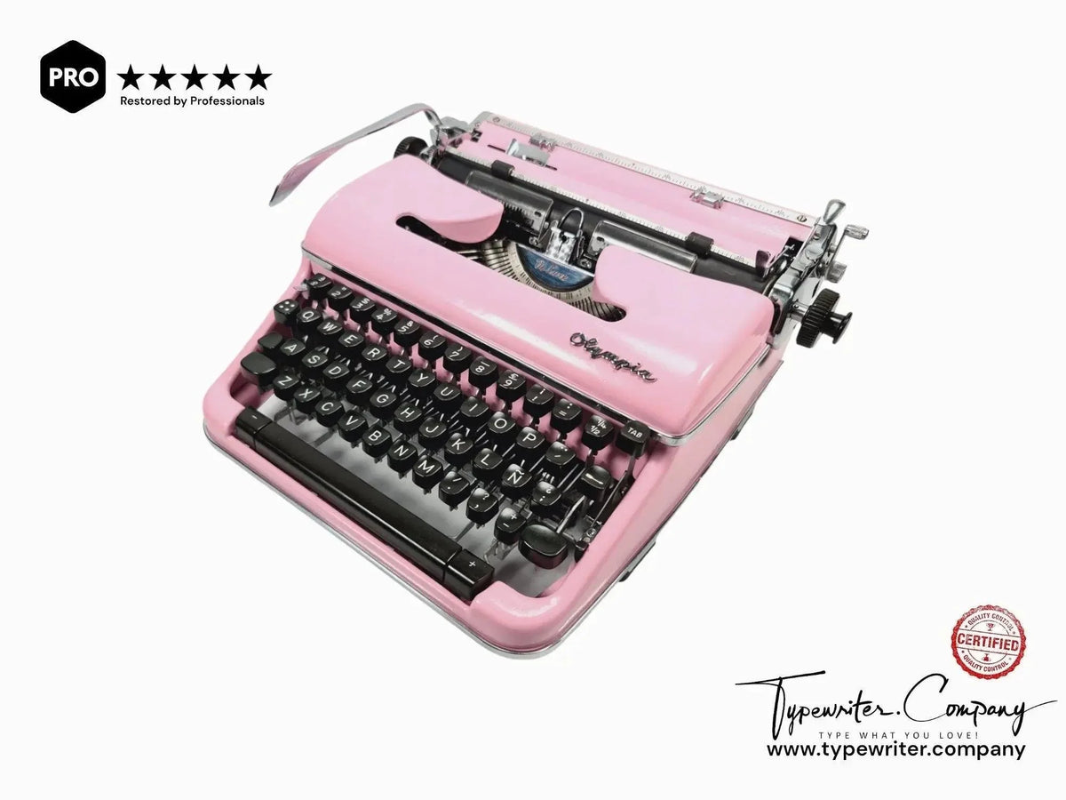 SOLD! Olympia SM4 Pink, Vintage Manual Typewriter, Restored - ElGranero Typewriter.Company