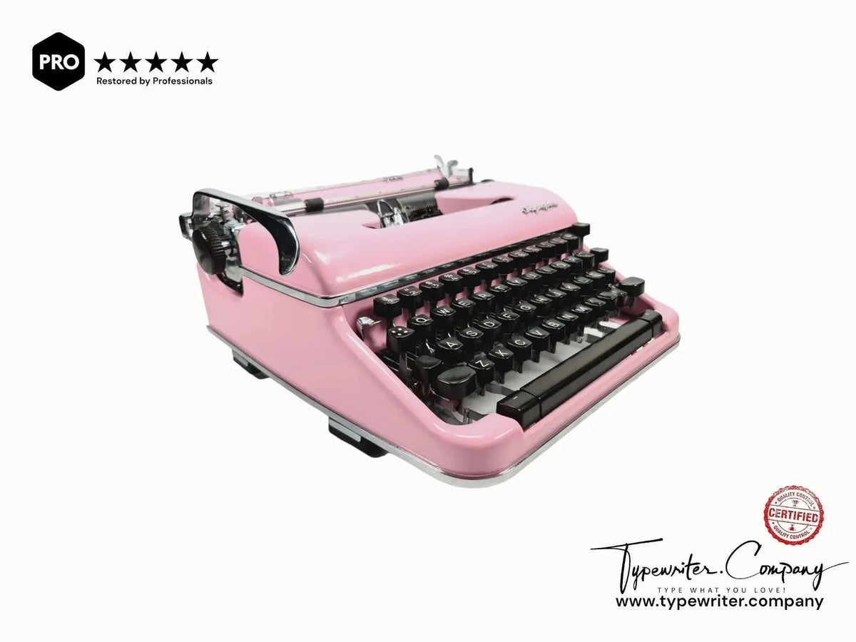 SOLD! Olympia SM4 Pink, Vintage Manual Typewriter, Restored - ElGranero Typewriter.Company