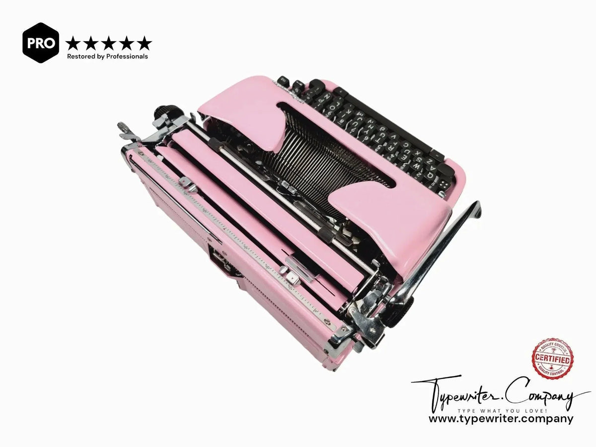 SOLD! Olympia SM4 Pink, Vintage Manual Typewriter, Restored - ElGranero Typewriter.Company