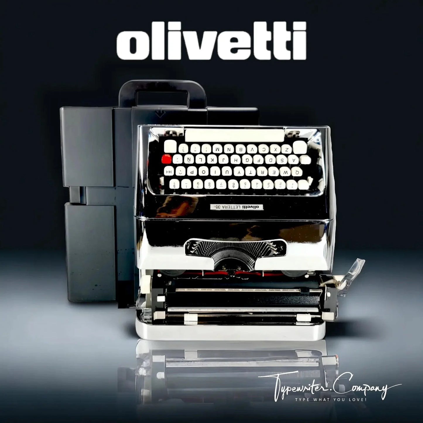 PRE-ORDER Olivetti Lettera 35 (Ltd.Edition 3 of 50) Chrome-Plated Typewriter - ElGranero Typewriter.Company