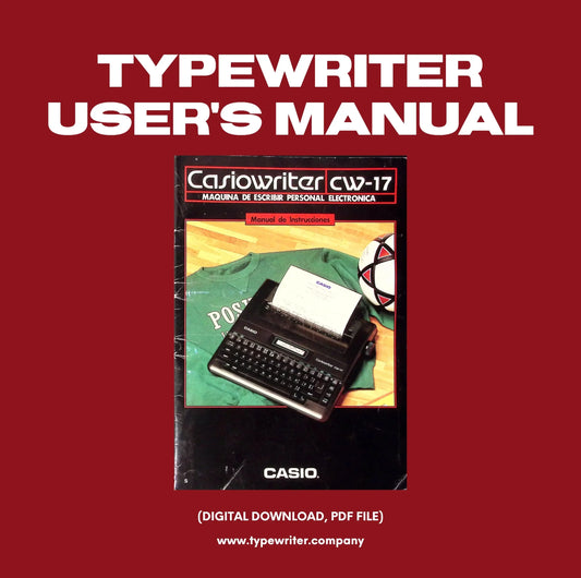Manual Vintage Typewriter Instruction for Casio Casiowriter CW-17, in Spanish - ElGranero Typewriter.Company