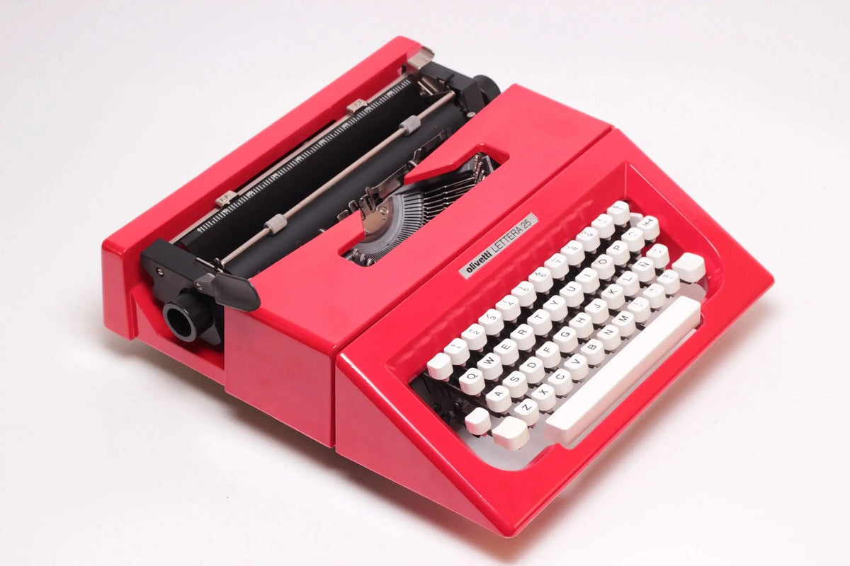 Olivetti Lettera 25 Rojo, Máquina de Escribir Manual Vintage, Restaurada - ElGranero Typewriter.Company