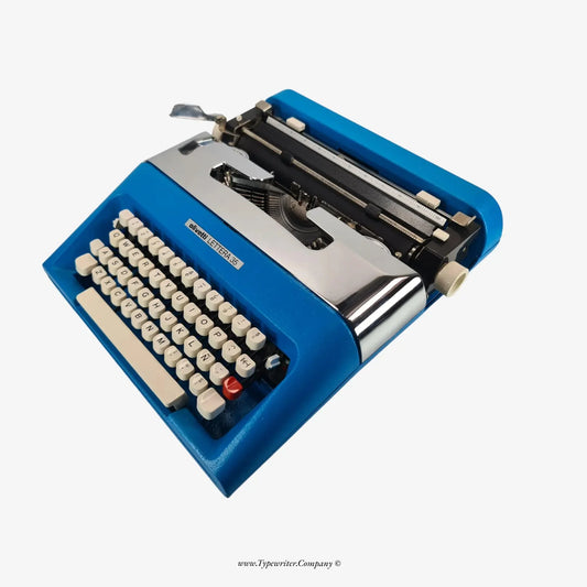 Olivetti Lettera 35 Azul y Plata Máquina de Escribir Manual Vintage, Restaurada ElGranero Typewriter.Company