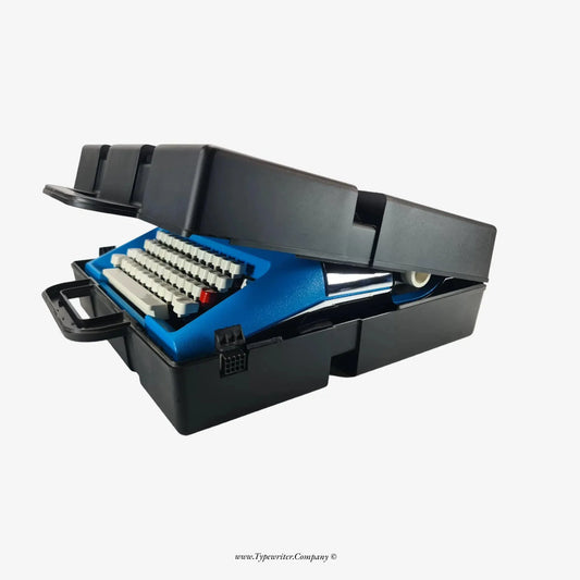 Olivetti Lettera 35 Azul y Plata Máquina de Escribir Manual Vintage, Restaurada ElGranero Typewriter.Company