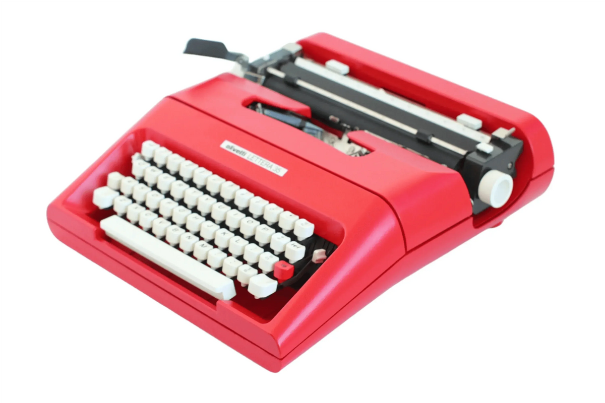 Olivetti Lettera 35 Rouge, Machine à écrire manuelle vintage, Rénovée - ElGranero Typewriter.Company