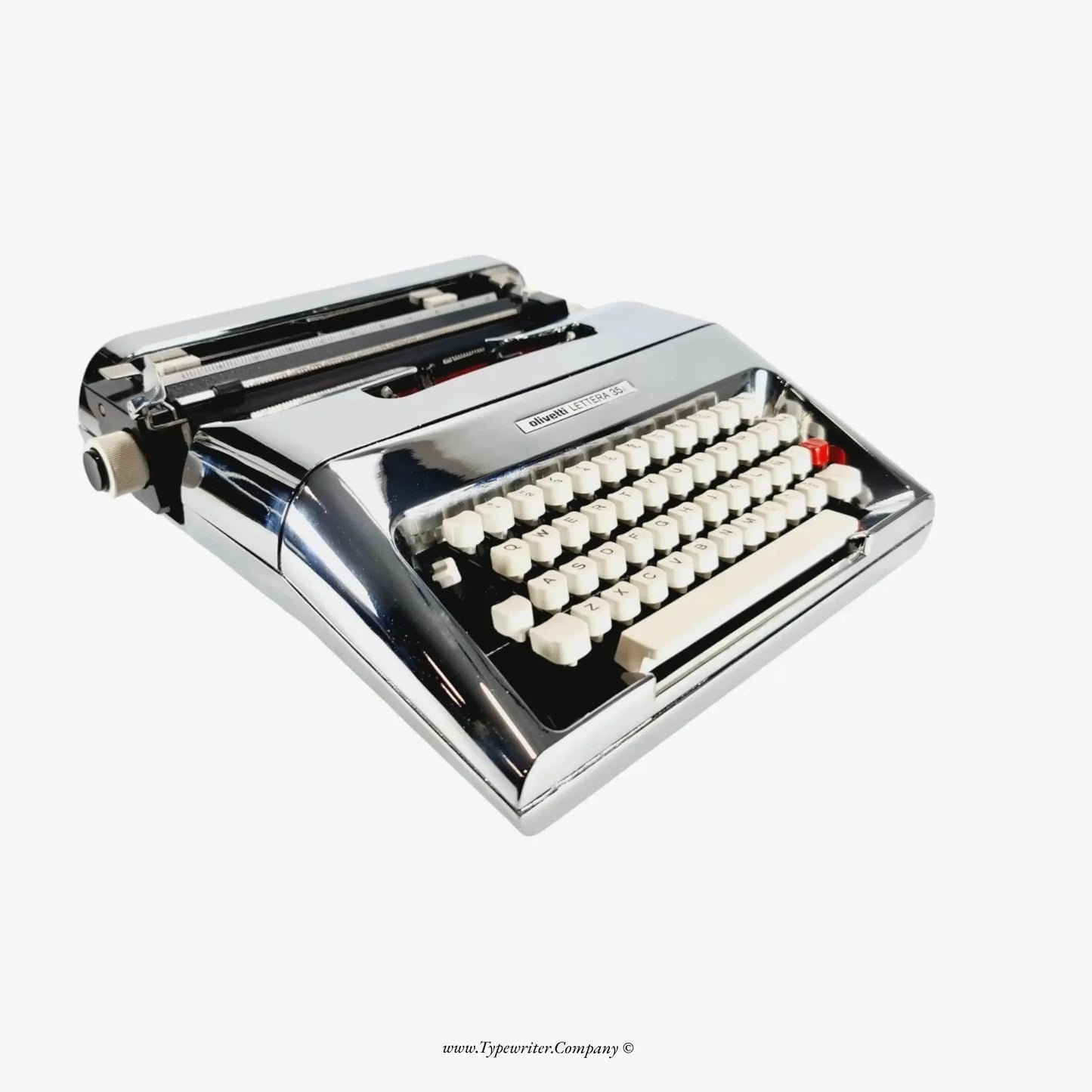 PRE-ORDER Olivetti Lettera 35 (Ltd.Edition 3 of 50) Chrome-Plated Typewriter - ElGranero Typewriter.Company
