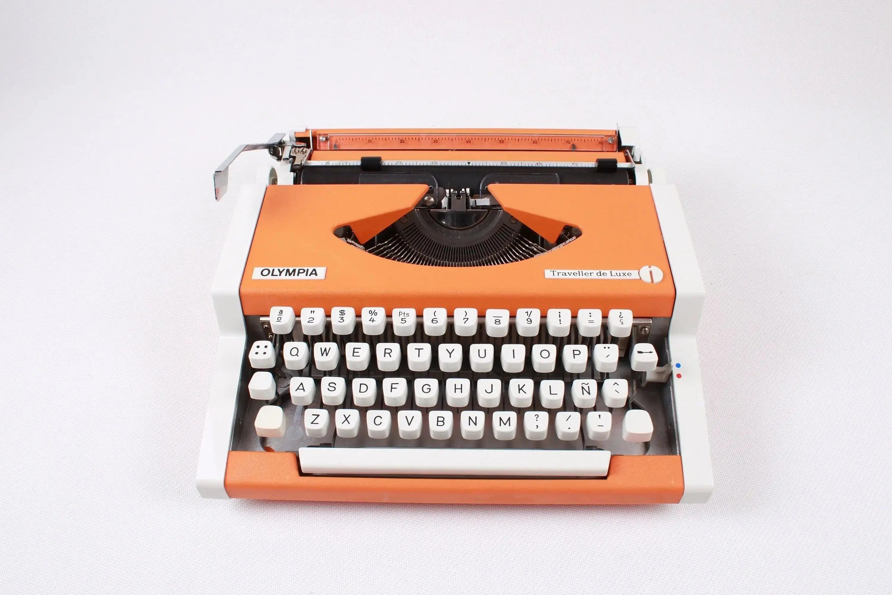 Olympia Traveller Orange Typewriter, Vintage Manual, Refurbished ...